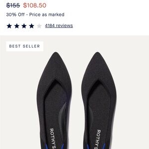 Rothy's Black Pointed Toe Flats